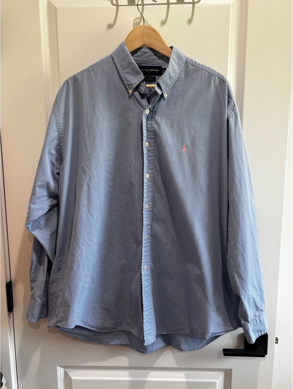 Ralph Lauren Golf Men's Long-Sleeve Button-Down Shirt – Blue Micro-Check